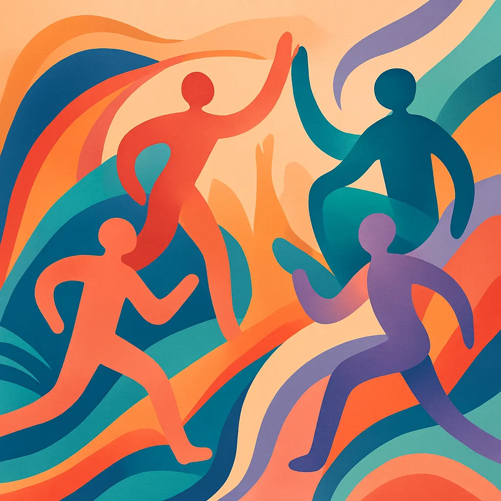 Abstract representation of fitness community connection